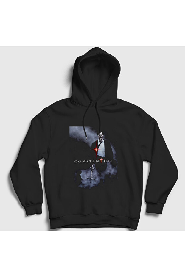Unisex Black Keanu Reeves Movie John Constantine Hooded Sweatshirt 480677Tt
