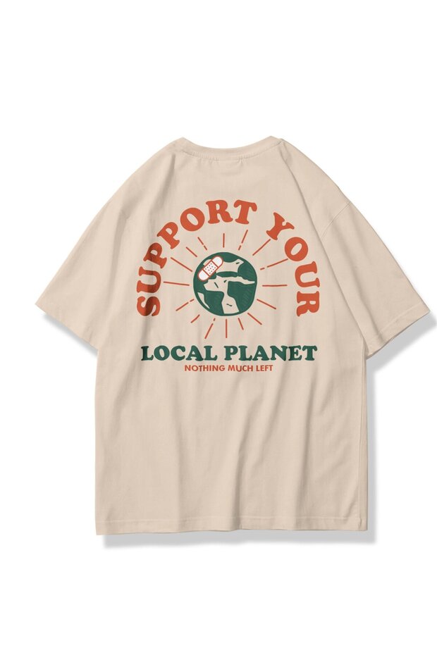 Unisex Support Your Planet Tshirt Stone