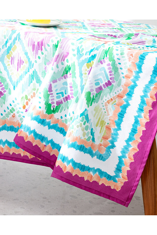Nivelle Masa Örtüsü - 150x150 cm - Mor/Mavi - 2