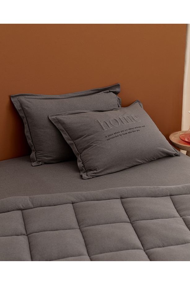 Bobigny Tek Kişilik Pamuklu Supersoft Comforter Set - Antrasit - 3