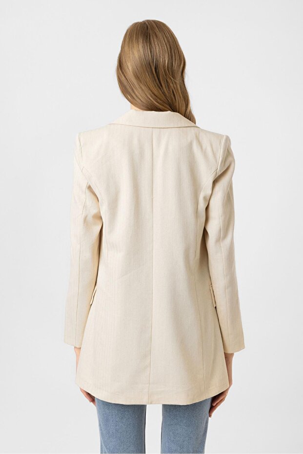 Bella Keten Ceket Bej - 2