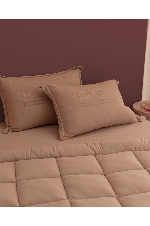 Bobigny Supersoft Tek Kişilik Comforter Set - Pudra - 3