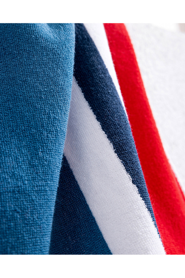 Denney 100% pamut sötétkék/piros strandtörölköző - 70x150 cm - 2