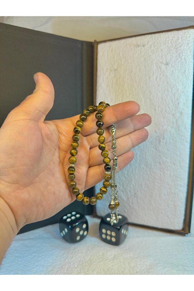 Cheetah's Eye Natural Stone Prayer Beads Sphere Cut T-10
