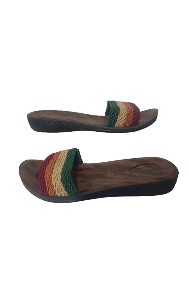 Girl's Colorful Knitted Straw Band Daily Stylish Slippers