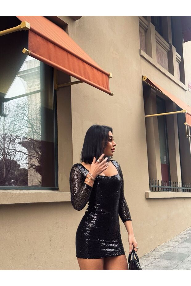 PUL PAYET ELBİSE - 3