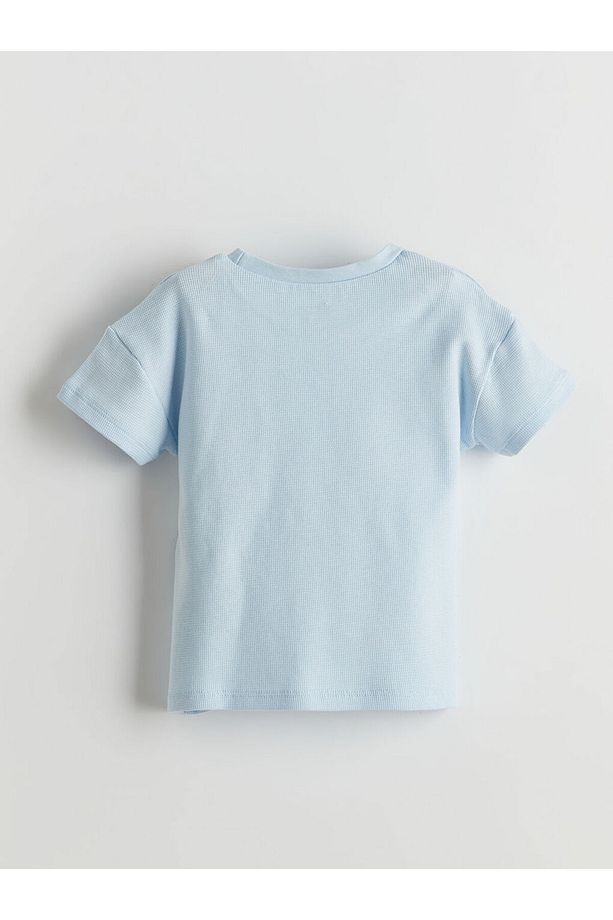 LCW baby Mavi Pamuklu Erkek Bebek Şortlu Pijama Takım - 3