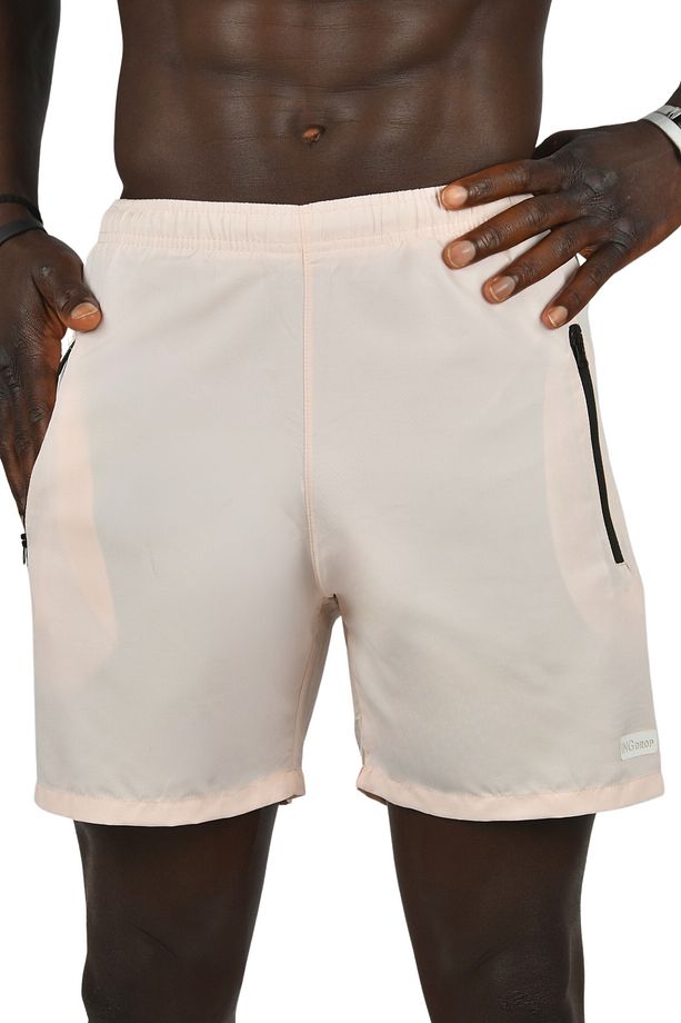 Erkek Pudra Hızlı Kuruyan Micro Polyester File Astarlı Cep Fermuarlı Kısa Deniz Şortu 2403008 - 4