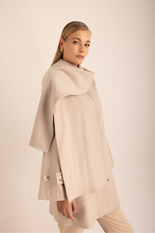 Atkı Detaylı Rahat Form Kap - 2