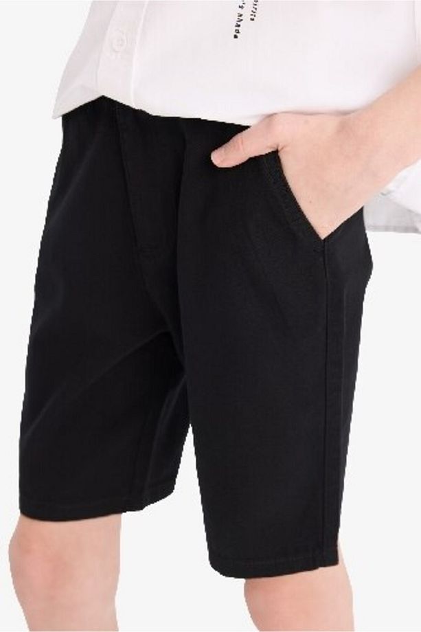 Erkek Çocuk Cepli Basic Düz Gabardin Şort C2955A825SM - 5