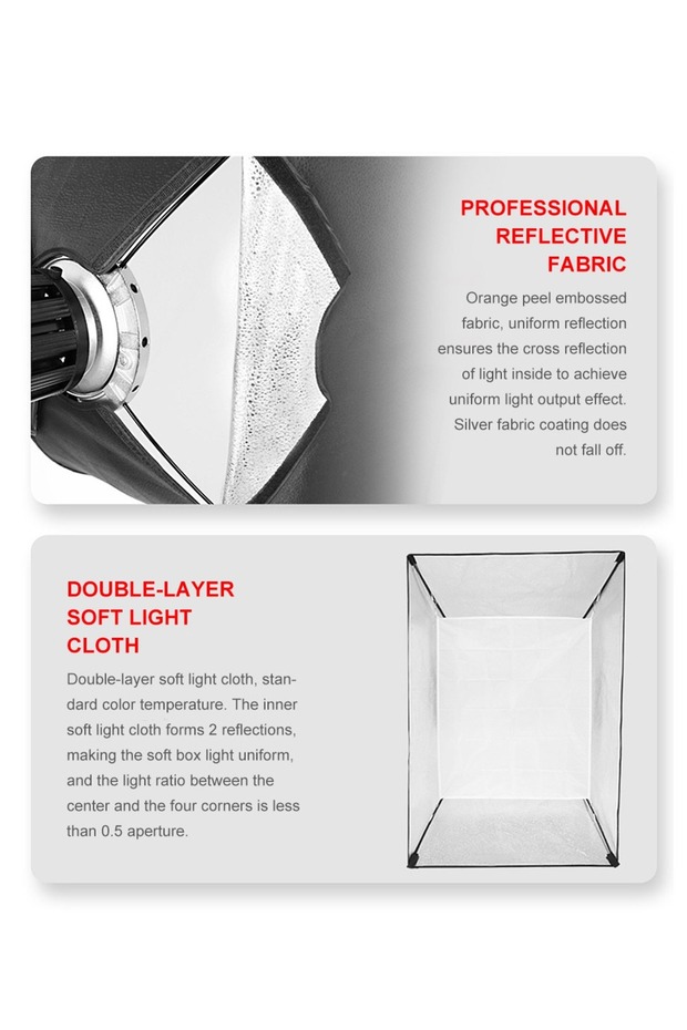 Octagonal Softbox, 95cm Quick-Setup with Diffusers & Carry Bag, Compatible with Bowens Mount - 5