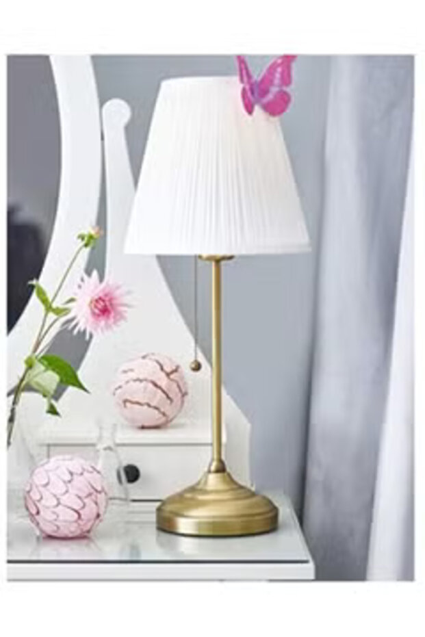 مصباح طاولة أبيض/ذهبي - 1