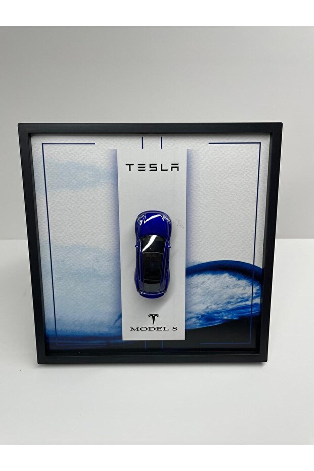 Çerçeveli 20X20 Ebatlı Model Araç Tesla Model S - 1