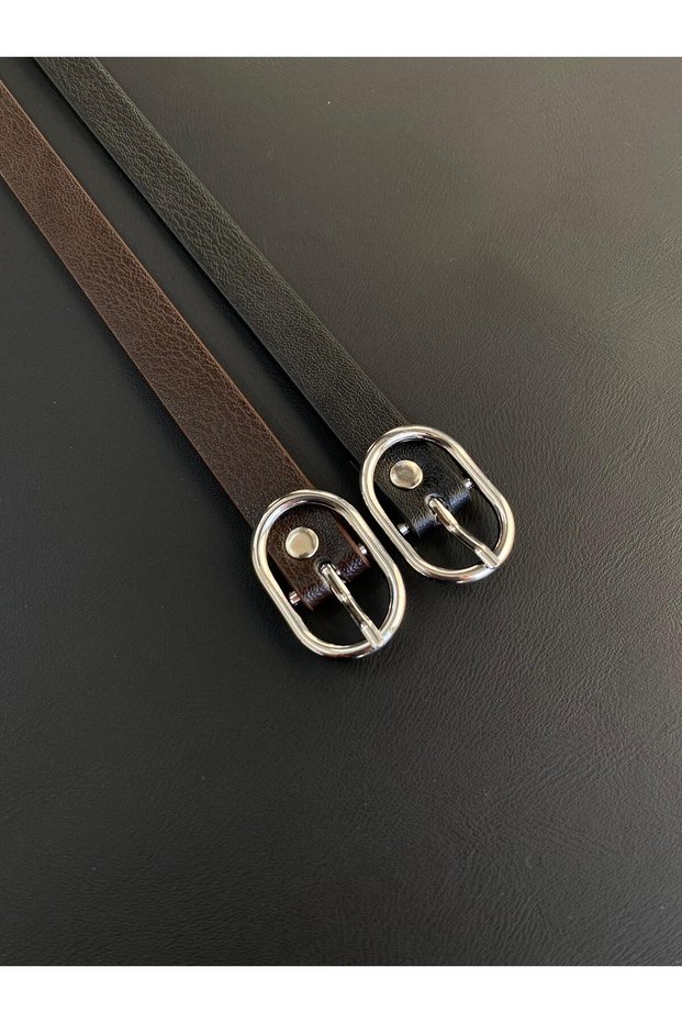 2-Piece Oval Classic Buckle Model Belt Waist Belt Coat Belt Dress Belt Trouser Belt