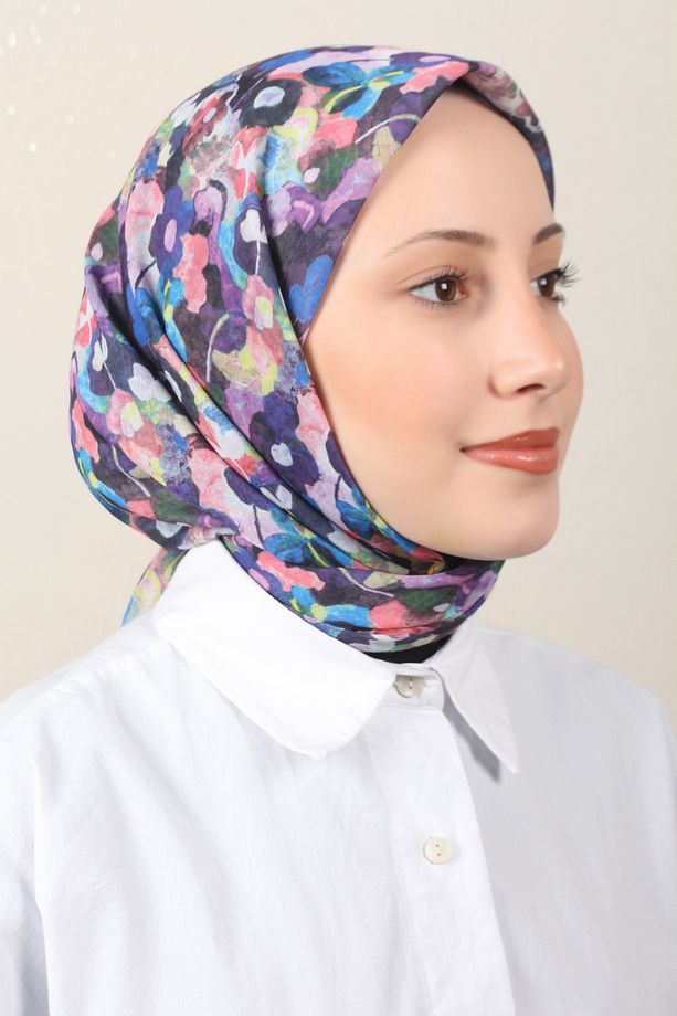 Lux Soft Pamuklu Eşarp 4040-237 Siyah - 2
