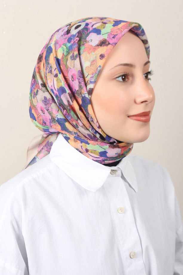 Lux Soft Pamuklu Eşarp 4040-241 Bej - 2