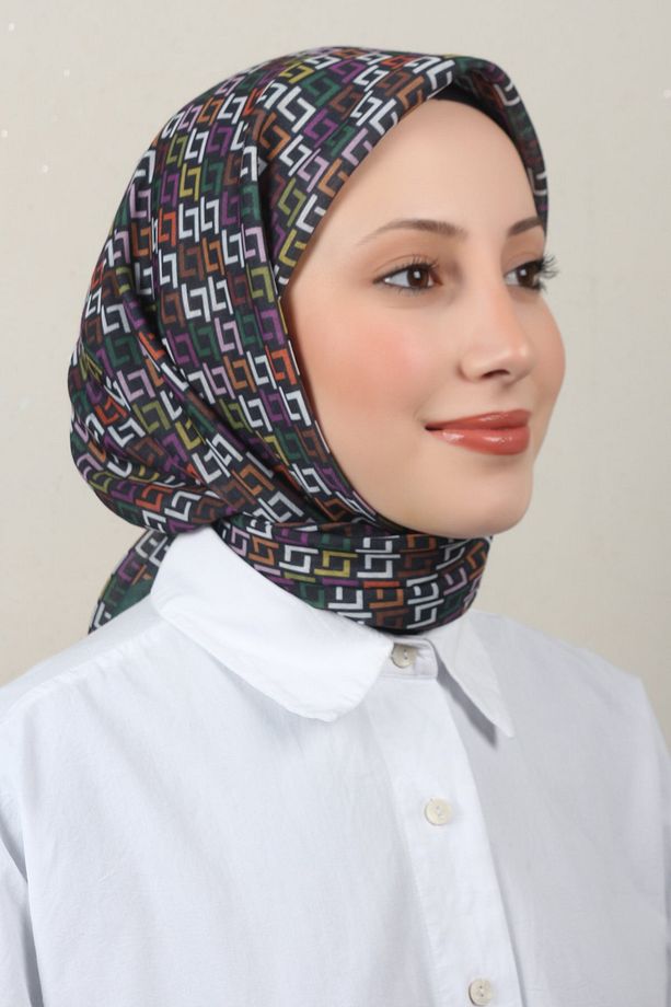 Lux Soft Pamuklu Eşarp 4040-223 Zümrüt - 2