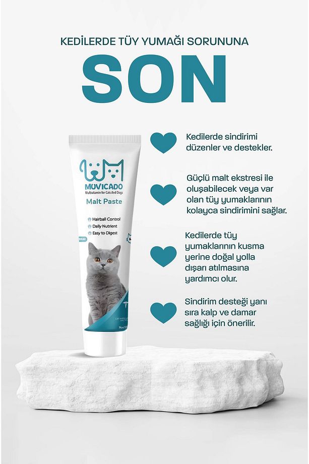 Kedi Tüy Yumağı Önlemeyi Destekleyen Malt Macun - Şekersiz ve Veteriner Onaylı Kedi Malt Seti - 8