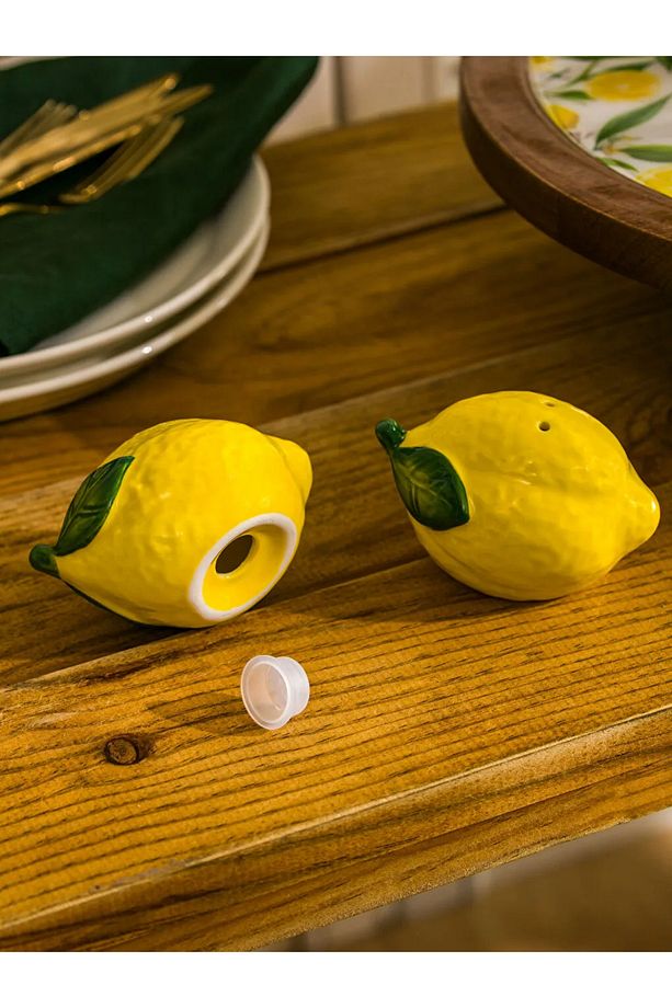 Sarı Limon Şekilli Tuzluk ve Biberlik Seti - 3