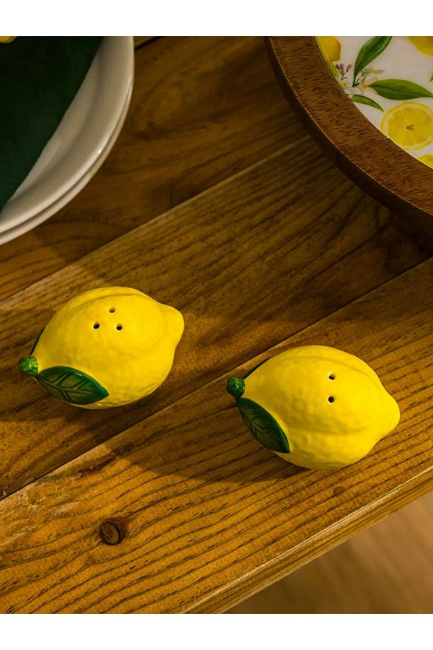 Sarı Limon Şekilli Tuzluk ve Biberlik Seti - 1