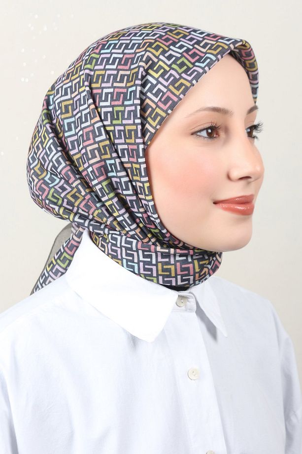 Lux Soft Pamuklu Eşarp 4040-218 Haki - 2