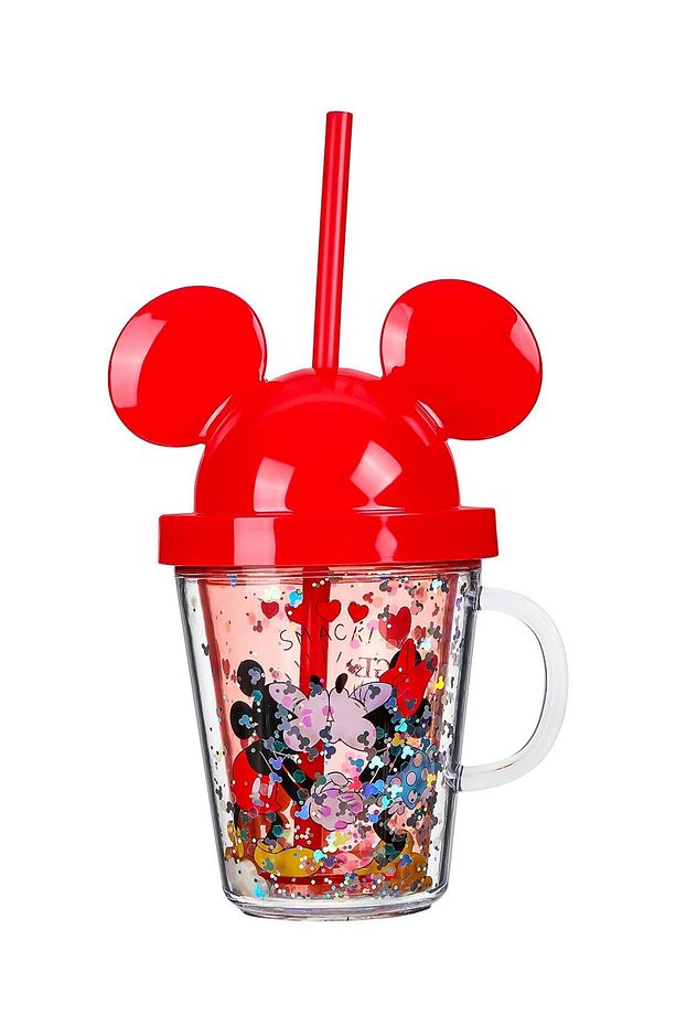 Mickey Mouse Serisi Kapaklı Ve Pipetli Şeffaf Bardak - 7