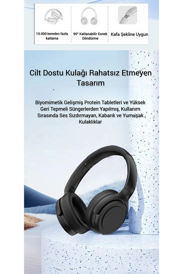 H1 Bluetooth Kulaklık , Kablosuz Kulak Üstü Kulaklık , Oyun Modu , Enc , Bluetooth 5.3 - 6