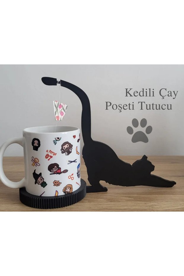 Kedi Şeklinde Çay Poşeti Askısı