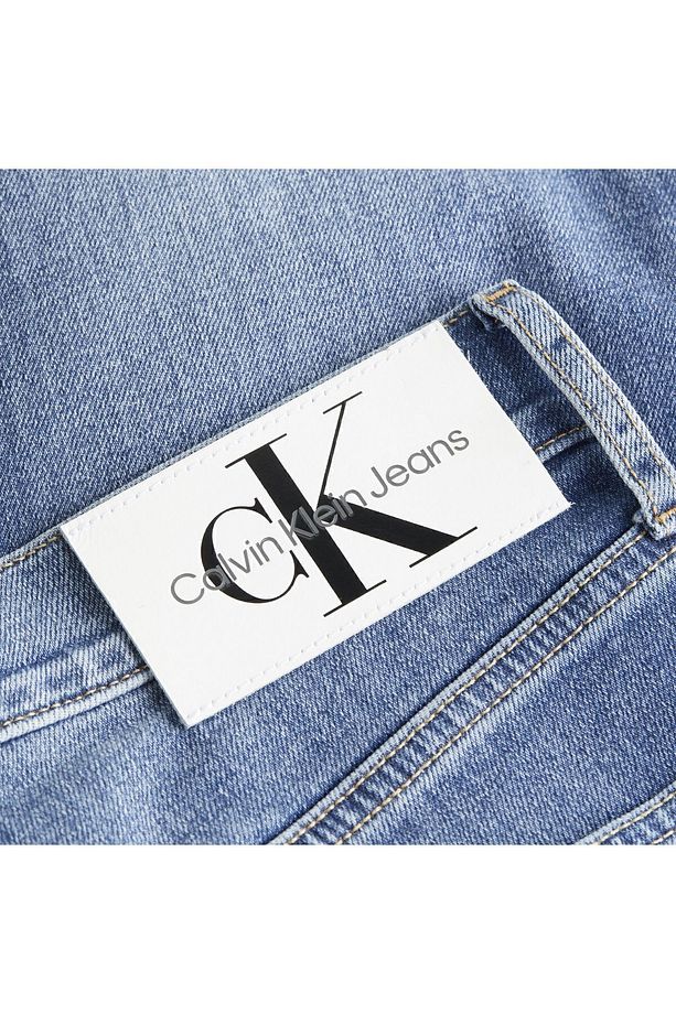 Erkek Marka Logolu Şık Görünüşlü Kot Denim Kumaş Kısa Kapri Pantolon Mavi Kot Şort J30J324874-1A4 - 3