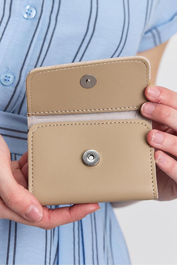 Cream Print Wallet 2121 - 3