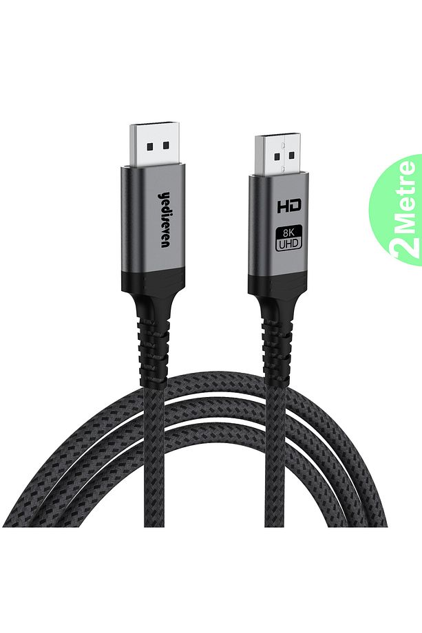 Displayport To Displayport Dp 1.4 8K@60Hz Görüntü Aktarma Kablosu 2 Metre - 1