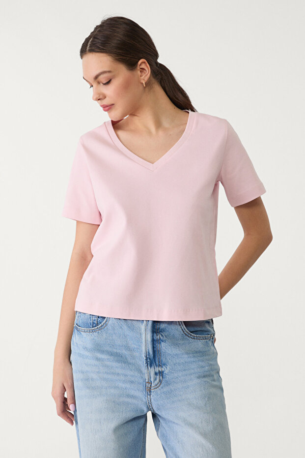 Basic kalın regular fit t-shirt - 1