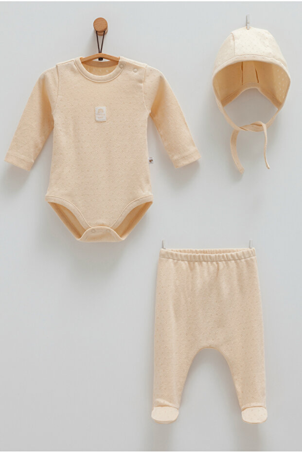Baby Set Baby Boy (Body, Pants, Hat) Summer Air-Permeable Fabric 100% Organic Cotton