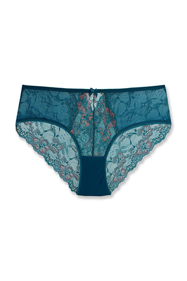 Double Color Lace Tulle High Waist Women's Panties