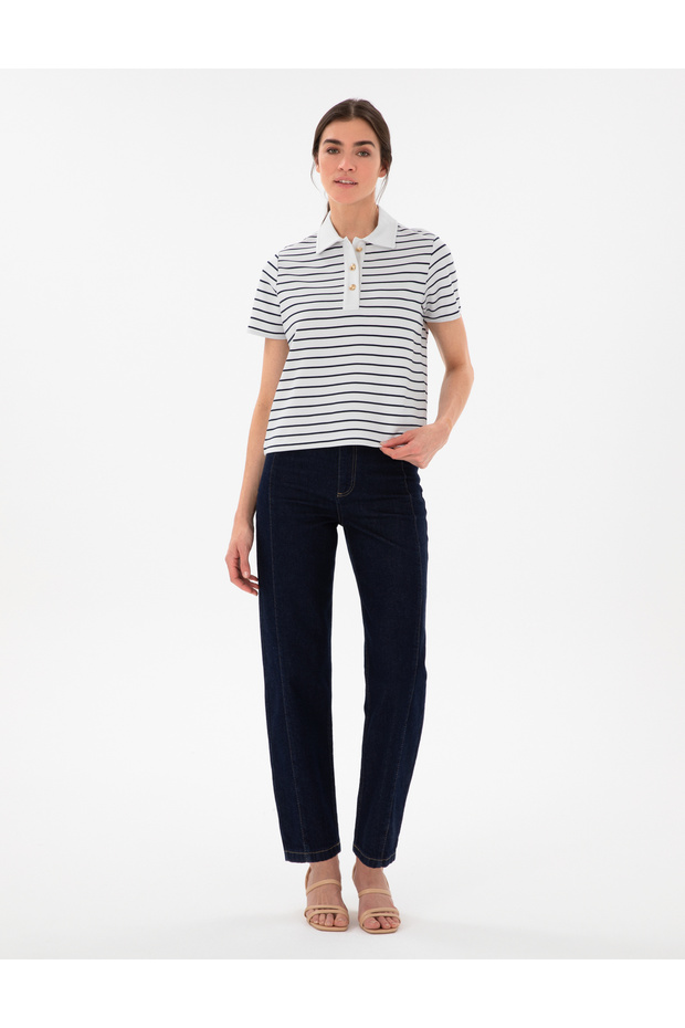 Dark Indigo Balloon Jean Trousers 50301287-Vr089