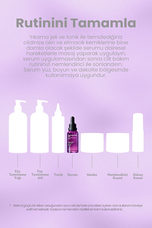 Retinol Serum 30ml - %0.3 Retinol İçeren İnce Kırışıklık Karşıtı Sıkılaştırıcı Vegan (%10 SKUALEN) - 7