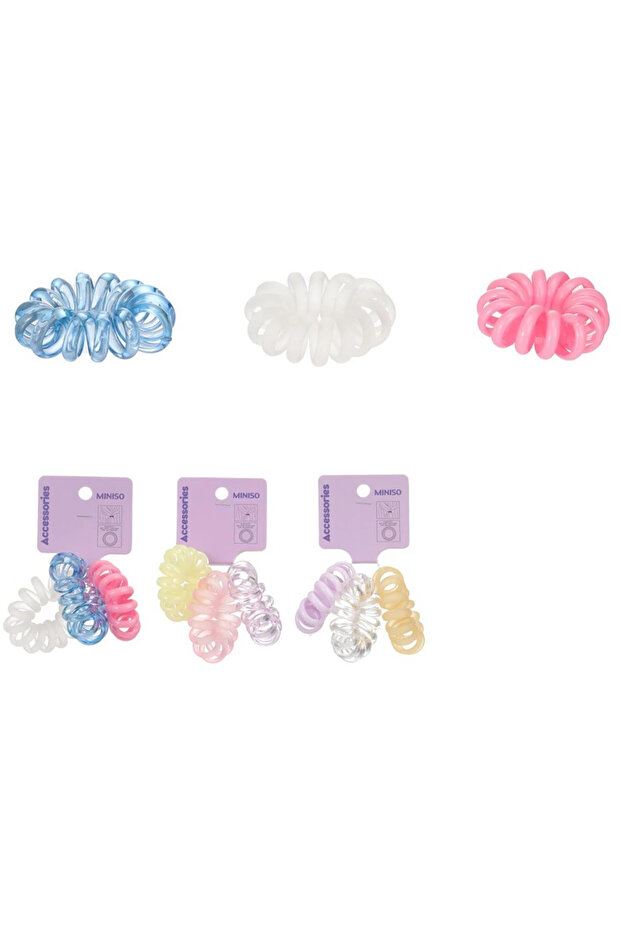 Renkli Spiral Saç Lastiği Seti (3 ADET) - 3