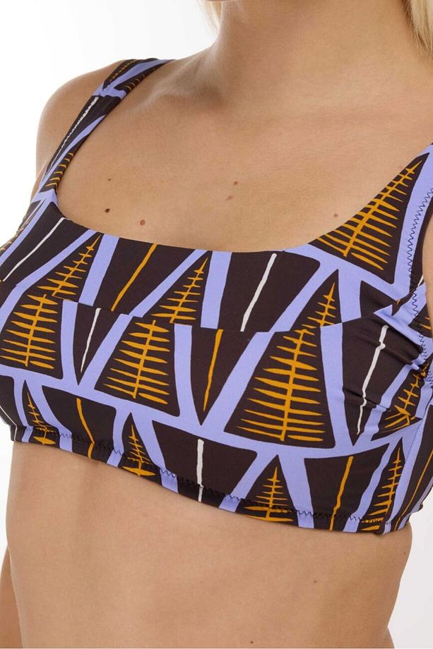 4676 Kahve Mor Desenli Bikini Takımı - 3