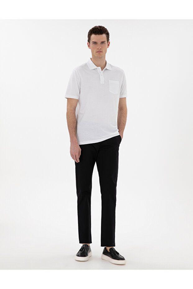 Black Regular Fit Basic Canvas Trousers 50305473-Vr046
