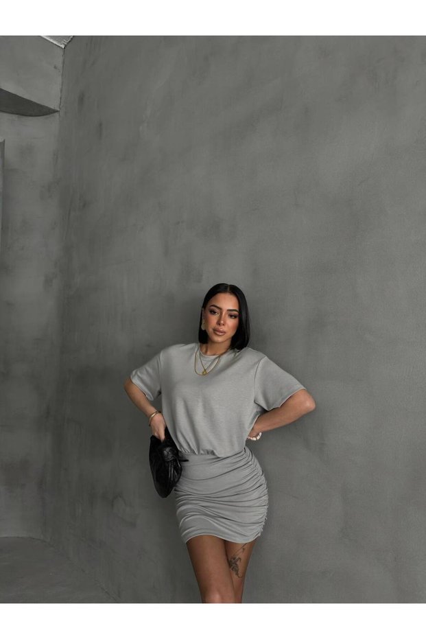 Women's Gather Detailed Modal Dress Star of Your Casual Style