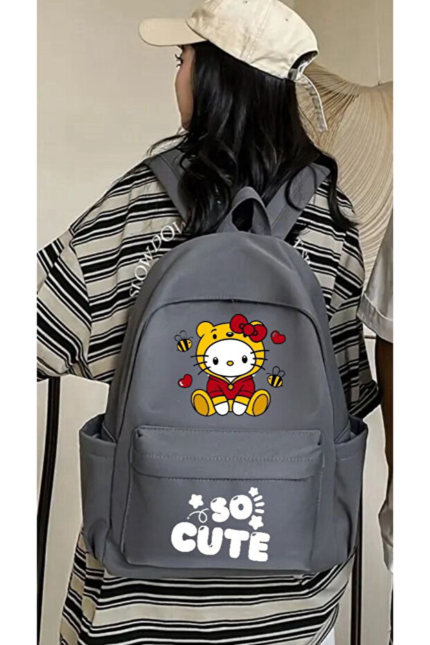 Winnie the Pooh X Hello Kitty Costume Dershane, Kurs, School Backpack -Mingalondon
