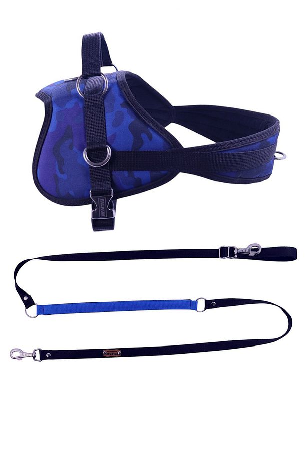 Kamuflaj Desenli Orta ve Büyük Irk Köpek Tasma Seti Full Function Gezdirme Kayışı - 1