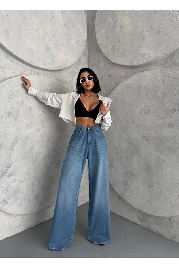 EXTRA BAGGY FRESH MAVİ DENIM PANTOLON - 3