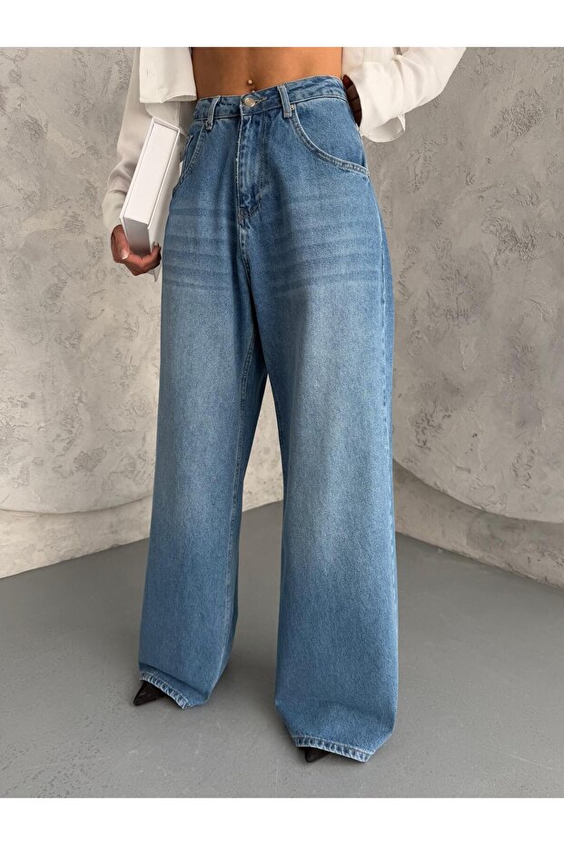 EXTRA BAGGY FRESH MAVİ DENIM PANTOLON - 4