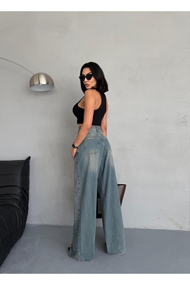 EXTRA BAGGY TİNT MAVİ DENIM PANTOLON - 8
