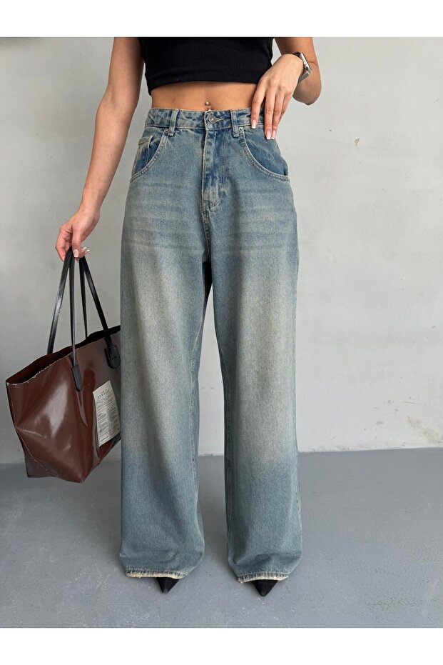 EXTRA BAGGY TİNT MAVİ DENIM PANTOLON - 5