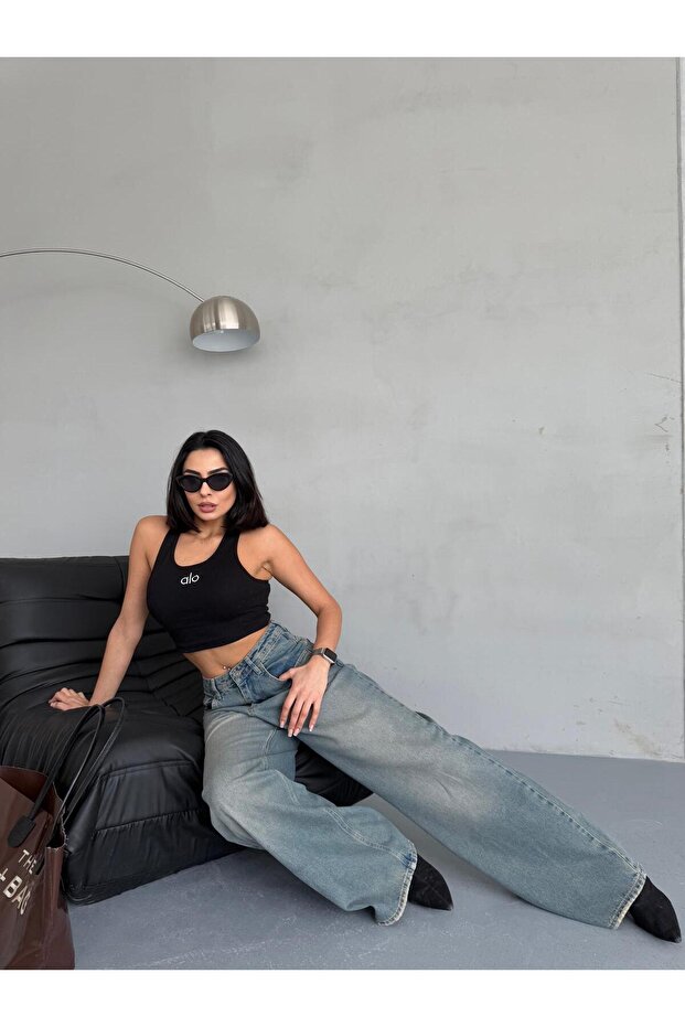 EXTRA BAGGY TİNT MAVİ DENIM PANTOLON - 2