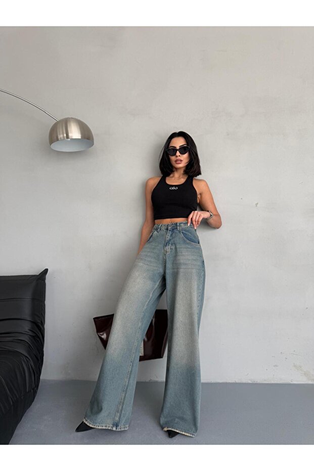 EXTRA BAGGY TİNT MAVİ DENIM PANTOLON - 4