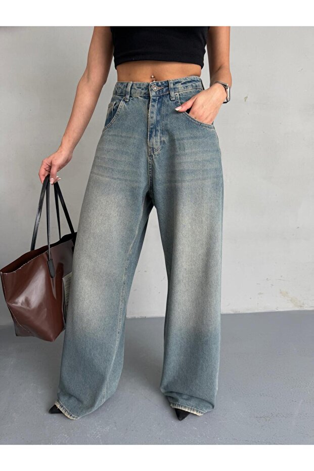 EXTRA BAGGY TİNT MAVİ DENIM PANTOLON - 6