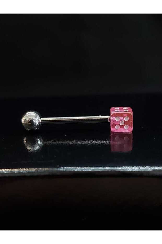 Zar Model Pembe Renkli Dil Dudak Göbek Kaş Piercing Çelik Zar Piercing - 9